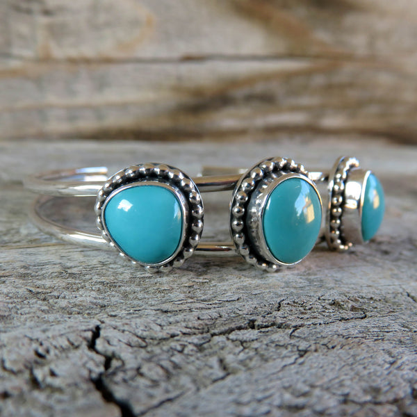 Fox turquoise and sterling silver cuff bracelet