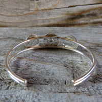 Fox turquoise and sterling silver cuff bracelet back view