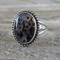 Size 8 Montana agate and sterling silver ring
