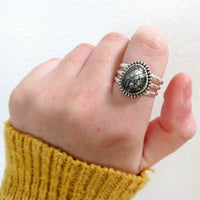 Size 9.25 Tourmalinated Quartz and Sterling Silver Ring