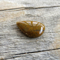 yellow jasper teardrop shaped cabochon