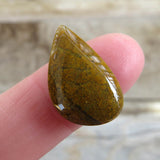 yellow jasper teardrop shaped cabochon