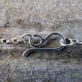 Hand forged sterling silver hook clasp