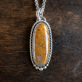 Yellow Jasper and sterling silver pendant
