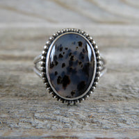 Size 8 Montana agate and sterling silver ring