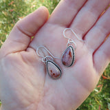 Pigeon blood agate and sterling silver earrings