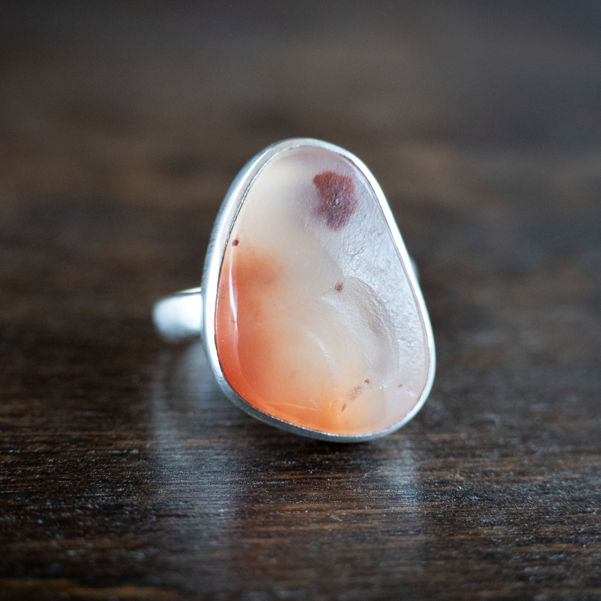 Utah Agate and sterling silver ring