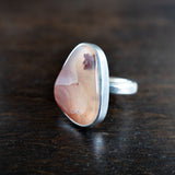 Utah Agate and sterling silver ring side angle