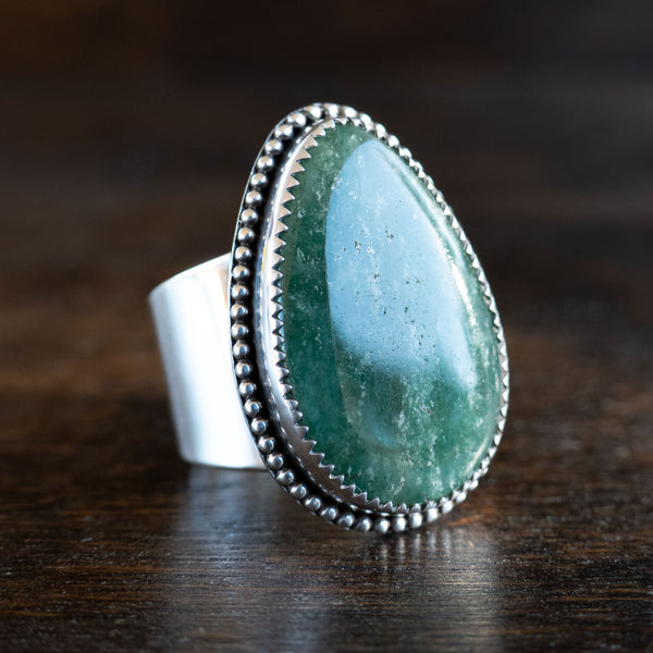 Size 9 amazonite and sterling silver ring