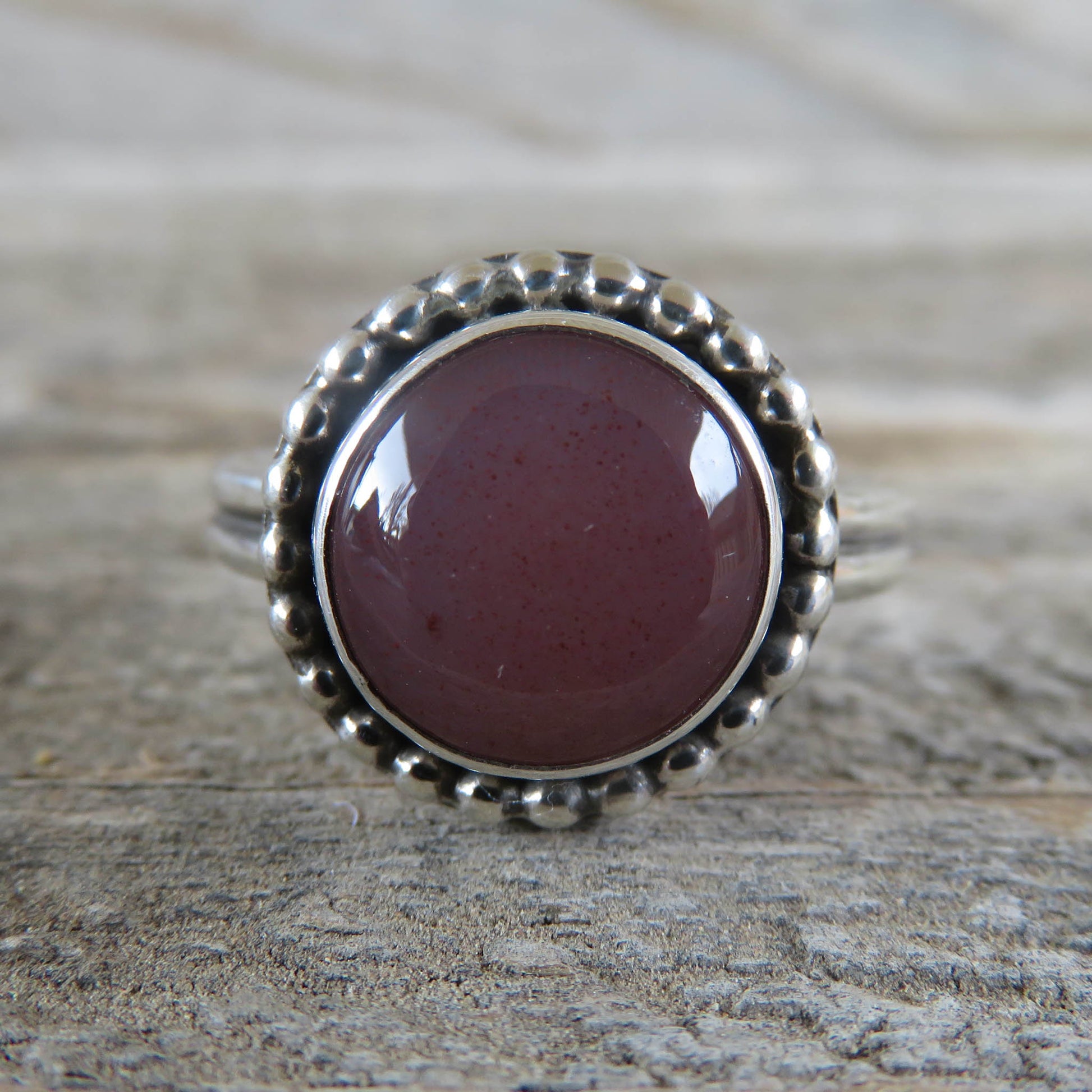 Utah agate and sterling silver ring