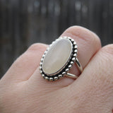 White Utah Agate and Sterling Silver Ring