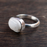 Size 6.5 white buffalo and sterling silver ring