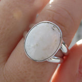 Size 8 White Buffalo and Sterling Silver Ring