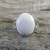 white buffalo and sterling silver ring