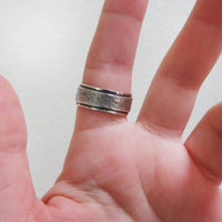 Size 8 Turquoise and Sterling Silver Wide Band Ring